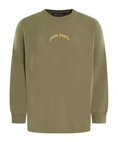 Palm Angels Long Sleeve T-shirt In Green