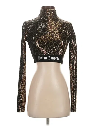Palm Angels Long Sleeve Top Brown Turtleneck Tops
