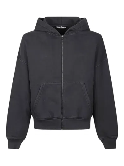 PALM ANGELS LONG-SLEEVE ZIP-FRONT HOODIE