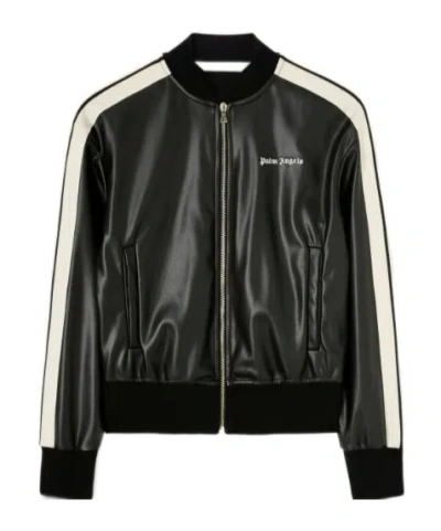 PALM ANGELS PALM ANGELS LOGO EMBROIDERED ZIPPED BOMBER JACKET