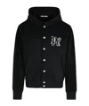 Palm Angels Vertigo Black Virgin Wool Blend Bomber Jacket In Black