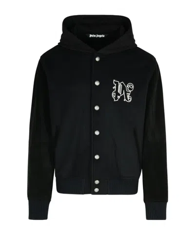 PALM ANGELS PALM ANGELS MONOGRAM EMBROIDERED BOMBER JACKET
