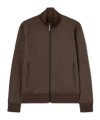 Palm Angels Chocolate Brown Jacket With Roll Neck And Logo Detail In Brown