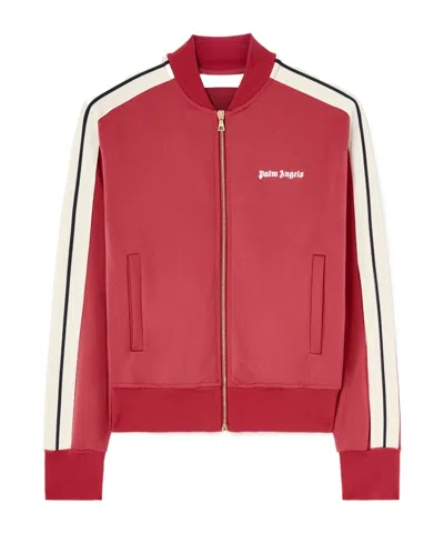 PALM ANGELS PALM ANGELS LOGO EMBROIDERED ZIP-UP BOMBER JACKET