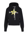 Palm Angels Long-sleeved Hooded Sweater In Black