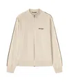 Palm Angels Logo-embroidered Knit Track Jacket In Nude