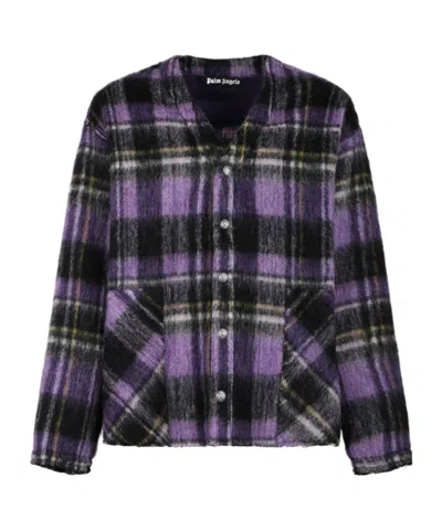 PALM ANGELS PALM ANGELS PLAID CHECK DROP SHOULDER CARDIGAN