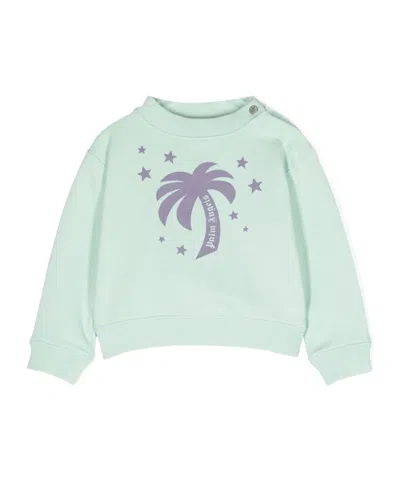 Palm Angels Long-sleeved Logo Sweater In White