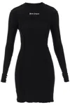 PALM ANGELS LONG-SLEEVED MINI DRESS IN RIBBED JERSEY