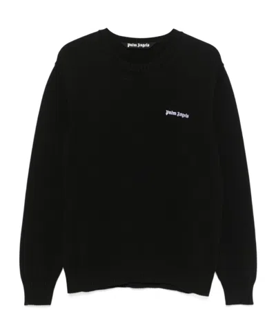 PALM ANGELS PALM ANGELS LOGO DETAILED CREW NECK SWEATER