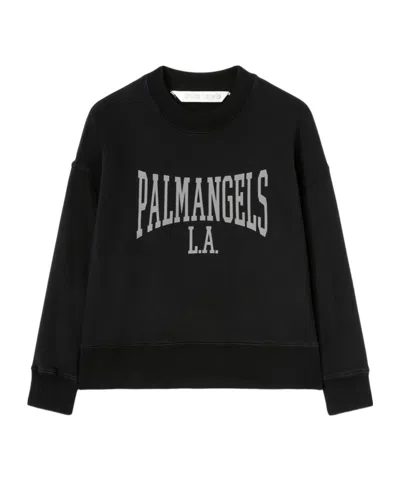 Palm Angels Long-sleeved Sweater In Black