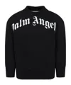 Palm Angels Felpa Classic Curved Logo In Black
