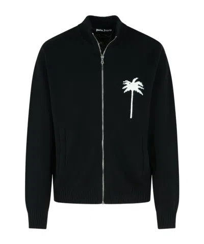 Palm Angels Long-sleeved Sweater In Black