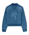 Palm Angels Long-sleeved Sweater In Blue