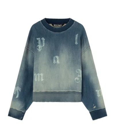 PALM ANGELS PALM ANGELS LOGO PRINTED CREWNECK SWEATSHIRT
