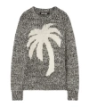 Palm Angels Palm Tree Marled Intarsia Sweater In Gray