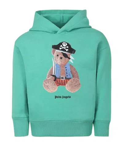 Palm Angels Long-sleeved Sweater In Green