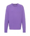 Palm Angels Curve Logo Crewneck Sweater In Purple