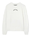 Palm Angels Relaxed Fit Knit Sweater With Bold Lettering In White