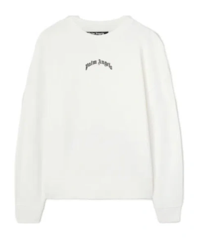 PALM ANGELS PALM ANGELS CURVED-LOGO CREWNECK SWEATSHIRT