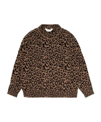 Palm Angels Long-sleeved Sweater In Brown