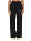 Palm Angels Loose-fit Black Trousers With Contrasting Side Stripes In Black