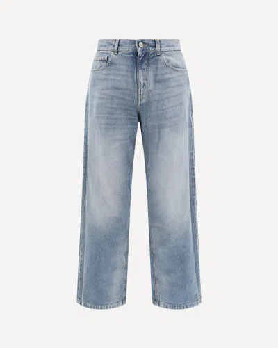 Palm Angels Loose Fit Jeans In Light Blue