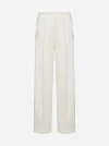 Palm Angels Loose-fit Cotton Track Pants In Butter Off White