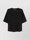 Palm Angels Loose T-shirt With Curved Logo On Back