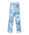 Palm Angels Island-print Straight-leg Trousers In Blue