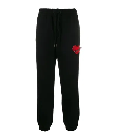 Palm Angels Love Decal Sweatpants In Black