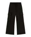 Palm Angels Low-rise Drawstring Wide-leg Cargo Trousers In Black
