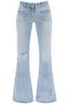 PALM ANGELS LOW RISE WAIST BOOTCUT JEANS