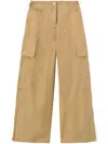 Palm Angels Low-rise Wide-leg Parachute Trousers In Neutrals