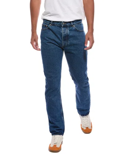 Palm Angels Low Waist Monogram Straight Jean In Animal Print
