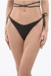 Palm Angels Lurex Bikini Slip With Logoed Application