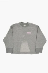 Palm Angels Lurex Crew-neck Sweatshirt With Back Slit