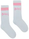 Palm Angels Lurex-embellished Socks In Silver