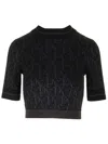 Palm Angels Lurex Knit Top With Monogram Tops Black