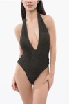 Palm Angels Lurex V-neck Swimsuit