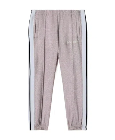 Palm Angels Lurex Side-stripe Track Trousers In Gray