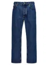 Palm Angels Monogram Embroidered Straight-leg Jeans In Blue