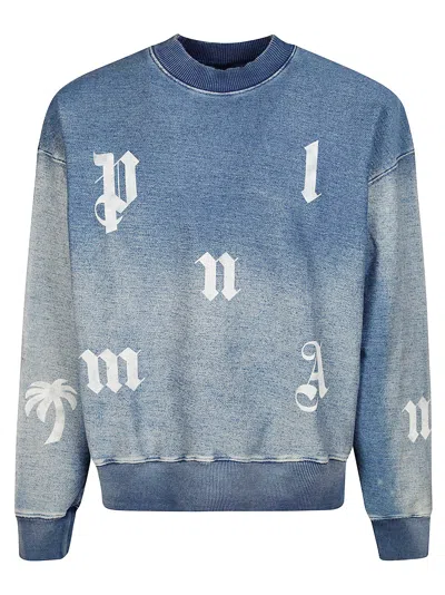 PALM ANGELS PALM ANGELS MAGLIA GIROCOLLO LOGO WASHED
