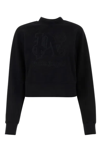 PALM ANGELS PALM ANGELS BLACK COTTON SWEATSHIRT