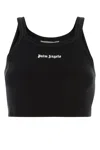 Palm Angels Black Cotton Cropped Top