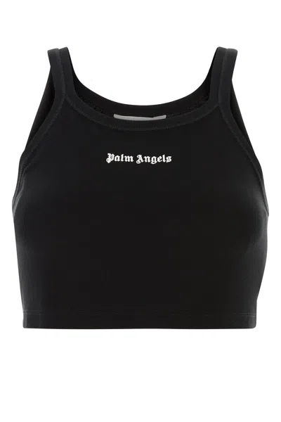 PALM ANGELS PALM ANGELS BLACK PIQUET TOP