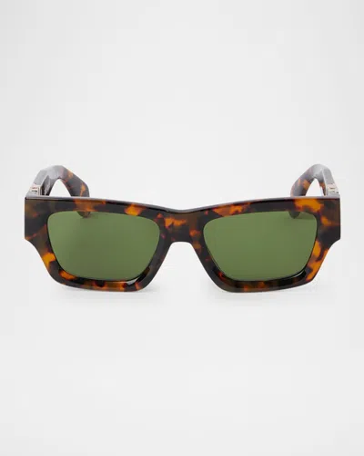 Palm Angels Magnolia Rectangle Acetate Sunglasses In Multi