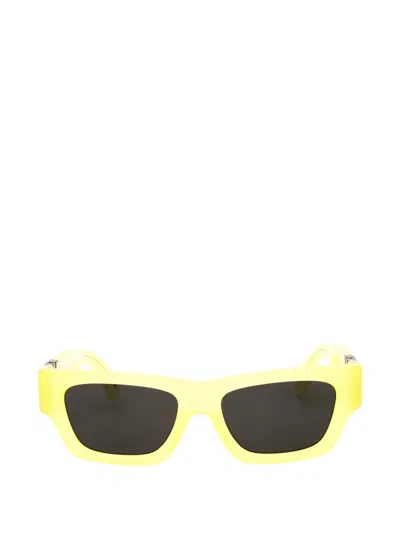 Palm Angels Magnolia Rectangle-frame Sunglasses In Yellow