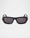 Palm Angels Malibu Rectangle Acetate Sunglasses In Black