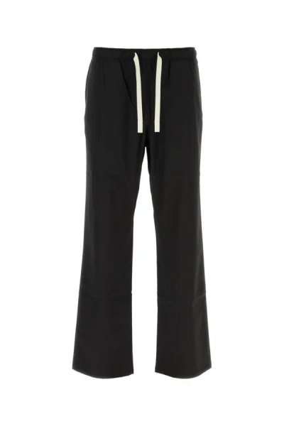 Palm Angels Drawstring-waist Wide-leg Trousers In Black